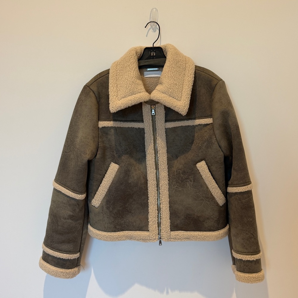Jonathan Simkhai Cream Shearling Jacket